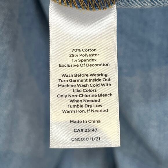 TALBOTS Side Stripe Modern Ankle Jeans Zip Fly Cotton Blend Denim Blue Pink 16 - Picture 9 of 11